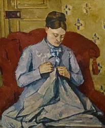 Madame Cézanne che cuce